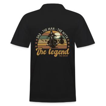 dad biker man Mythos Geschenk Mann Papa Motorrad - Männer Poloshirt - Schwarz - Hinten - Kai (181cm)
