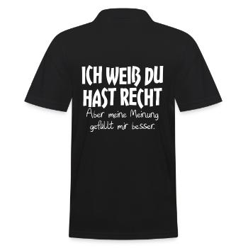 ICH WEIß du hast recht - Männer Poloshirt - Schwarz - Hinten - Kai (181cm)