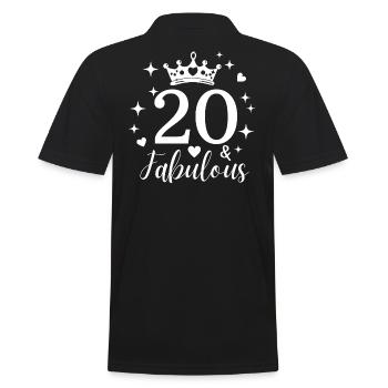 fabulous 20. 20th birthday - Men's Polo Shirt - black - Back - Kai (181cm)