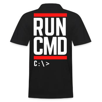Run CMD Lustiger Spruch Informatik Nerd Code - Männer Poloshirt - Schwarz - Hinten - Kai (181cm)