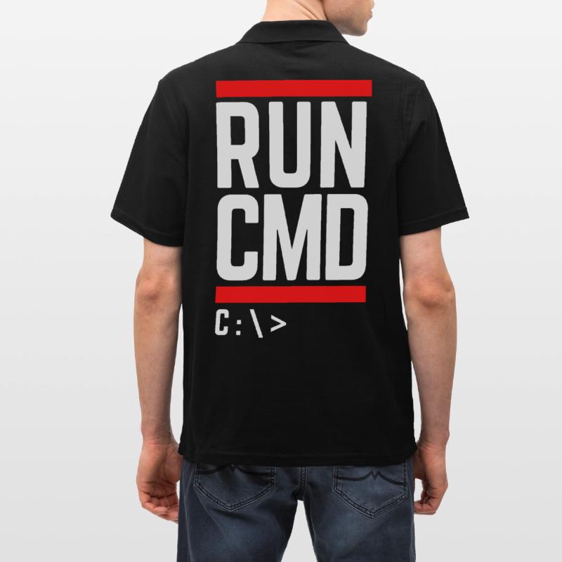 Run CMD Lustiger Spruch Informatik Nerd Code Männer Poloshirt