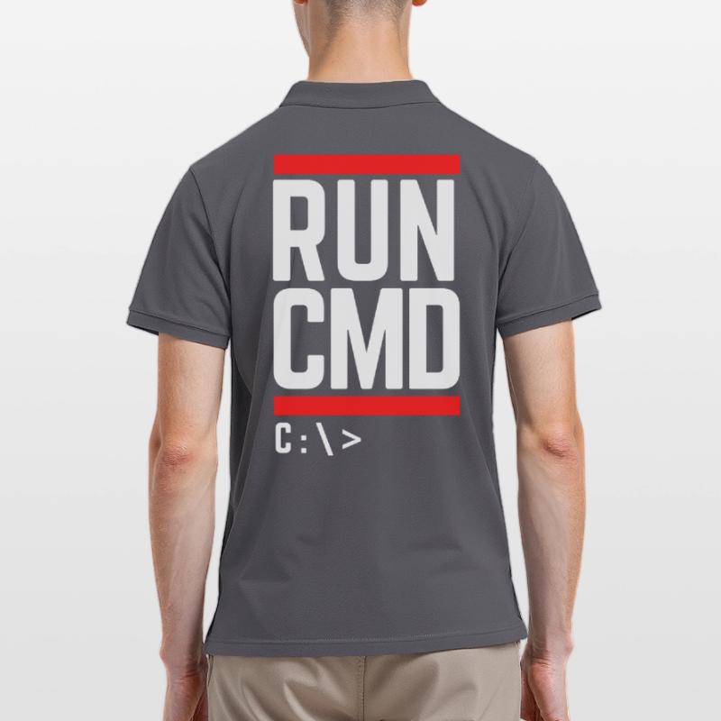 Run CMD Lustiger Spruch Informatik Nerd Code Männer Poloshirt