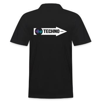 Rave Hard Beats Techno Ballern Village Disco Bass - Men's Polo Shirt - black - Back - Kai (181cm)