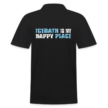 Ice bath winter swimmers "Icebath happy place" - Men's Polo Shirt - black - Back - Kai (181cm)