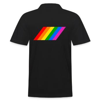 Drapeau arc-en-ciel en pente - Polo Homme - noir - Dos - Kai (181cm)