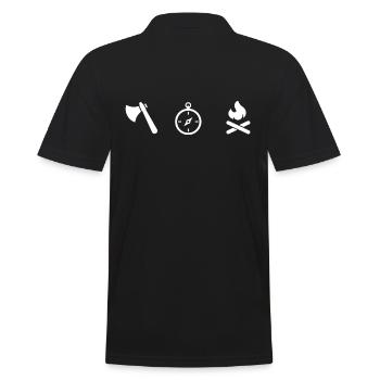 Bushcraft Hache Feu de forêt Acier Survie Homme de la forêt - Polo Homme - noir - Dos - Kai (181cm)