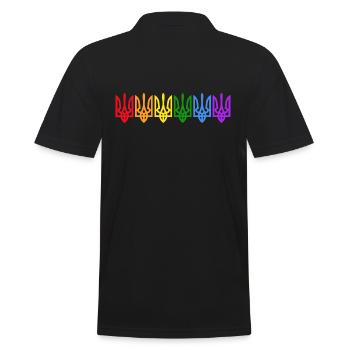UKRAINE support peace Kiew LGBT-ukrainine - Männer Poloshirt - Schwarz - Hinten - Kai (181cm)