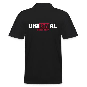 1977 Birthday anniversary Original Gin - Men's Polo Shirt - black - Back - Kai (181cm)