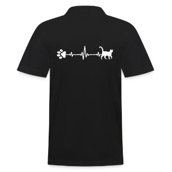 Katze Katzenhaar Mietzekatze Katzenleben Samtpfote - Männer Poloshirt - Schwarz - Hinten - Kai (181cm)