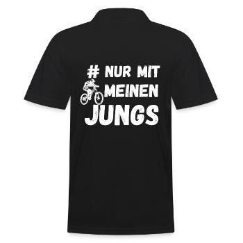 # Nur mit meinen Jungs Mountainbike - Männer Poloshirt - Schwarz - Hinten - Kai (181cm)