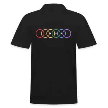 lgbt identität regenbogen human - Männer Poloshirt - Schwarz - Hinten - Kai (181cm)