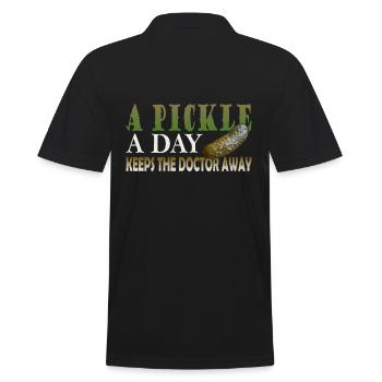A Pickle a day keeps the Doctor away - Men's Polo Shirt - black - Back - Kai (181cm)
