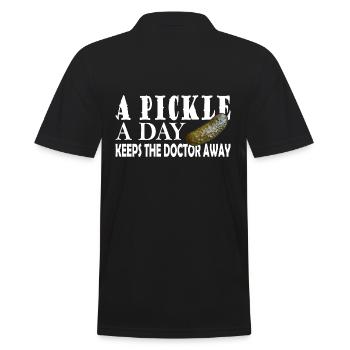 A Pickle a day keeps the Doctor away - Men's Polo Shirt - black - Back - Kai (181cm)