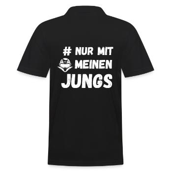 #Nur mit meinen Jungs Helm Motorrad Club Stammtisc - Männer Poloshirt - Schwarz - Hinten - Kai (181cm)