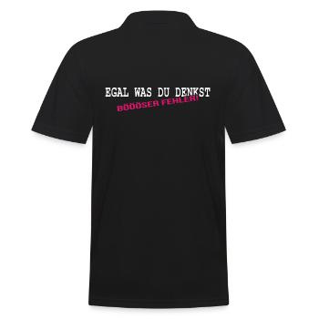 kleiner teufel devil klein lieb süß Sprüche - Männer Poloshirt - Schwarz - Hinten - Kai (181cm)