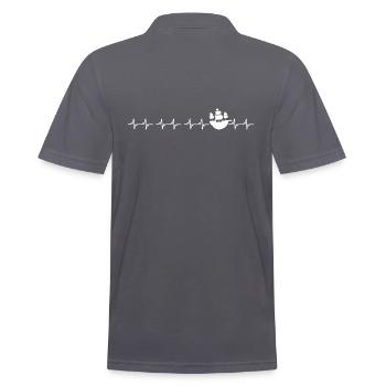 Le capitaine ahoy pirate côtier « a mis les voiles » - Polo Homme - charbon - Dos - Nico (186cm)