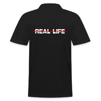 gamer "no real life" online nerd - Männer Poloshirt - Schwarz - Hinten - Kai (181cm)