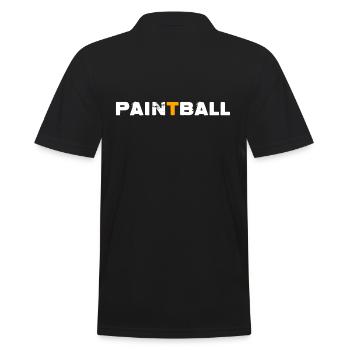 Paintball Gotcha Paintballspieler - Männer Poloshirt - Schwarz - Hinten - Kai (181cm)