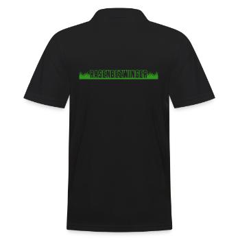 Gärtner mäht Rasen Rasenmäher Rasenkante - Männer Poloshirt - Schwarz - Hinten - Kai (181cm)