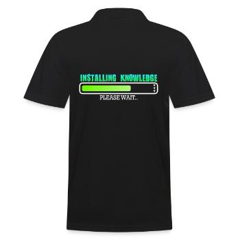Installing Knowledge please wait - Männer Poloshirt - Schwarz - Hinten - Kai (181cm)