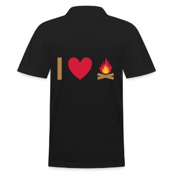 J’adore le feu de camp - Polo Homme - noir - Dos - Kai (181cm)