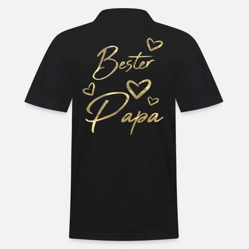 Bester Papa gold - Männer Poloshirt - Schwarz