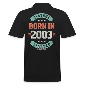Vintage born in 2003 - Men's Polo Shirt - black - Back - Kai (181cm)