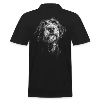 German Wirehaired Portrait Hunting Dogs Dogs Hunter - Men's Polo Shirt - black - Back - Kai (181cm)