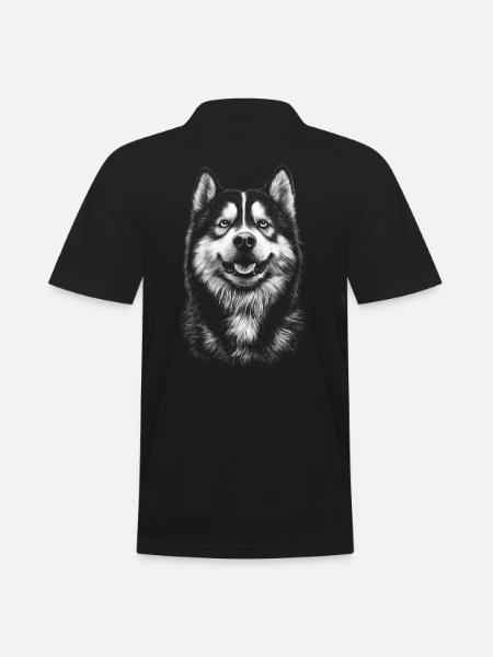 Alaskan Malamute Portrait Hunde Hund - Männer Poloshirt - Schwarz