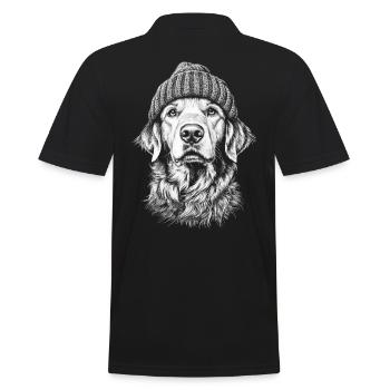 Golden Retriever avec casquette Portrait Chien Chien - Polo Homme - noir - Dos - Kai (181cm)