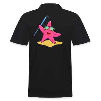 beachhockey beachhockeyverein strandhockey - Männer Poloshirt - Schwarz - Hinten - Kai (181cm)