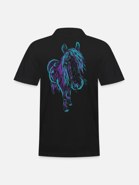 Horse - Men's Polo Shirt - black