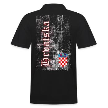 Hrvatska - Männer Poloshirt - Schwarz - Hinten - Kai (181cm)