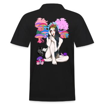 erotisch spirituell okkult Ritual Magie nackte Fee - Männer Poloshirt - Schwarz - Hinten - Kai (181cm)