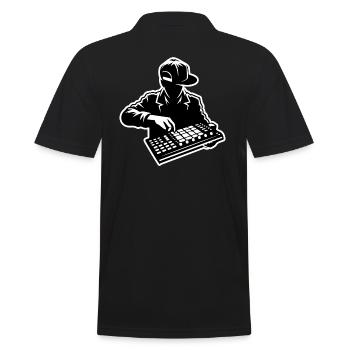 Hip Hop Beatmaker (Schlaganfall) - Männer Poloshirt - Schwarz - Hinten - Kai (181cm)