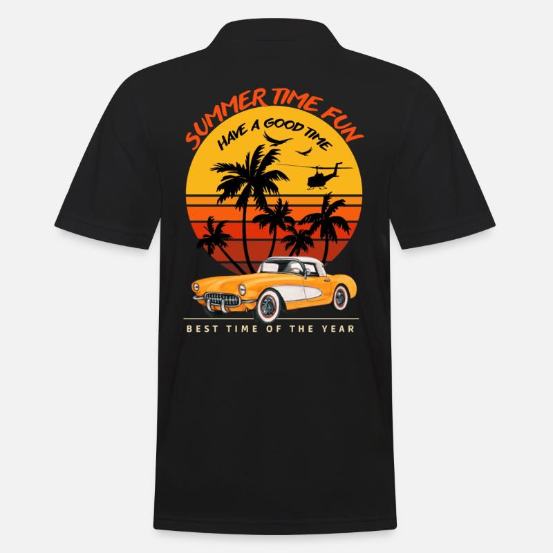 Heure d’été Fun-Sentiment d’été - Polo Homme - noir