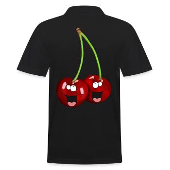Drôle de cerises Rockabilly Retro Vintage - Polo Homme - noir - Dos - Kai (181cm)