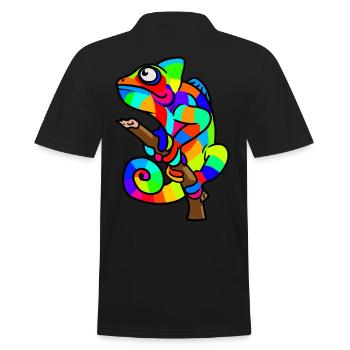 Caméléon coloré Coloré Enfants Enfants Bébé Zoo - Polo Homme - noir - Dos - Kai (181cm)