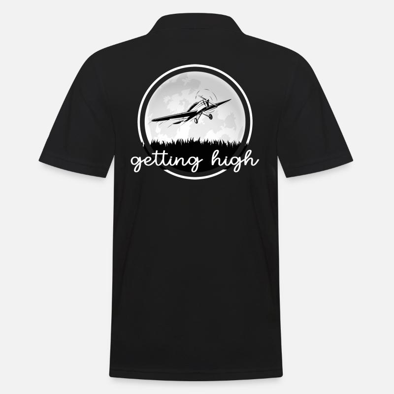 Flugzeug Pilot "getting high" Flieger-Romantik - Männer Poloshirt - Schwarz