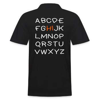 Hi Alphabet - Männer Poloshirt - Schwarz - Hinten - Kai (181cm)