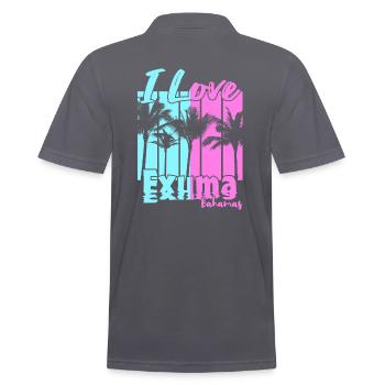 Ich liebe Exuma Bahamas - Männer Poloshirt - Anthrazit - Hinten - Nico (186cm)