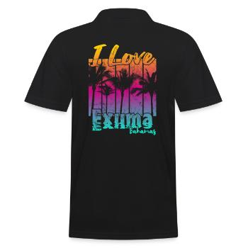Ich liebe Exuma Bahamas - Männer Poloshirt - Schwarz - Hinten - Kai (181cm)