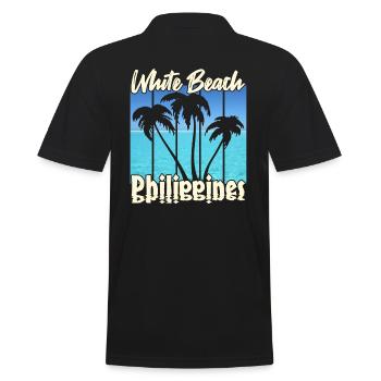 Vintage White Beach Philippines - Polo Homme - noir - Dos - Kai (181cm)