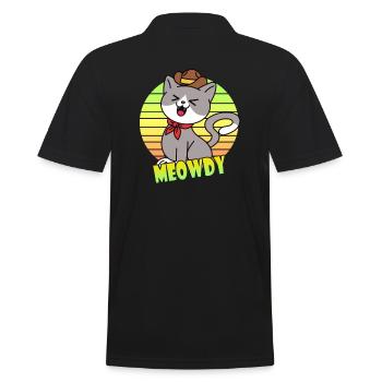 Meowdy Cowboy Chat - Polo Homme - noir - Dos - Kai (181cm)
