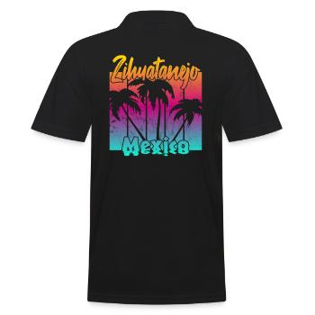 Zihuatanejo Mexico - Männer Poloshirt - Schwarz - Hinten - Kai (181cm)