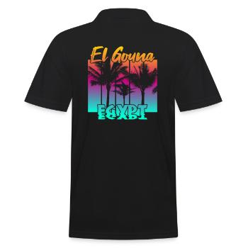 Vintage El Gouna Egypt Sonnenuntergang - Männer Poloshirt - Schwarz - Hinten - Kai (181cm)