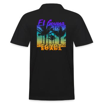 Vintage El Gouna Egypt Sonnenuntergang - Männer Poloshirt - Schwarz - Hinten - Kai (181cm)