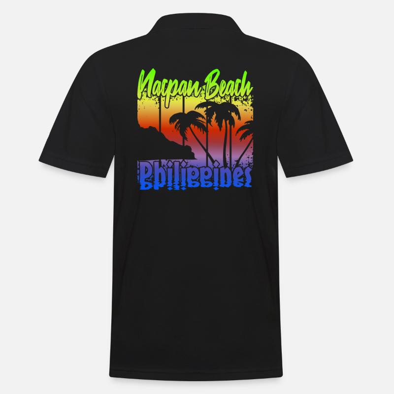 Nacpan Beach Philippines - Männer Poloshirt - Schwarz
