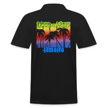 Winnifred Beach Jamaica - Männer Poloshirt - Schwarz - Hinten - Kai (181cm)