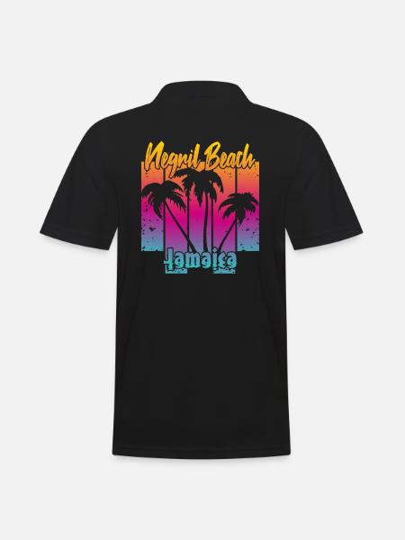 Negril Beach Jamaica - Männer Poloshirt - Schwarz